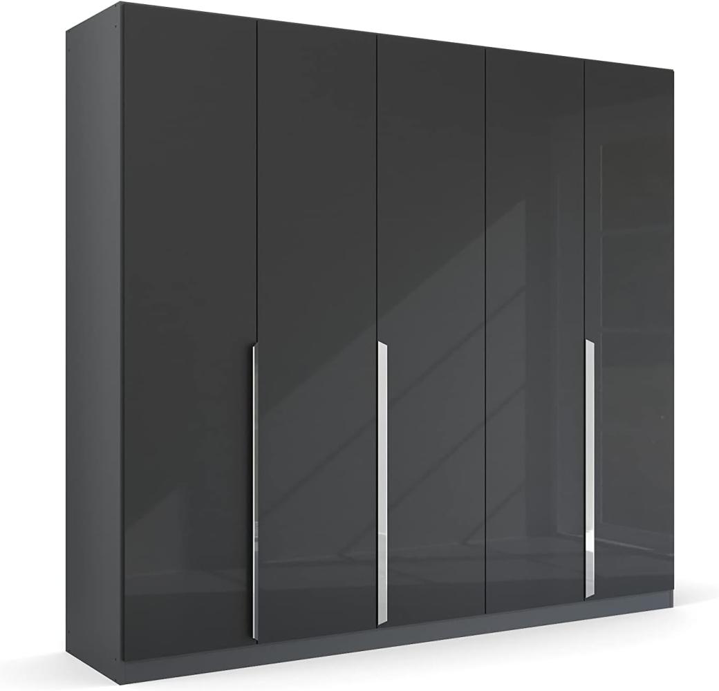 Kleiderschrank Drehtürenschrank Glamour | 5-türig | effektgrau Hochglanz / grau metallic 226x210 Bild 1