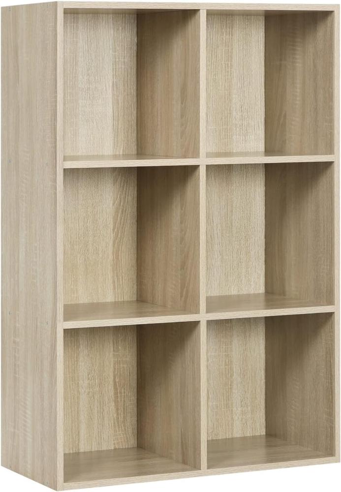 WOLTU Bücherregal Bücherschrank Standregal Würfelregal Aufbewahrungregal Raumteiler Büroregal Aktenschrank 6 Fächer 29x89x59,6 cm(BxHxL) SK002hei3 Bild 1