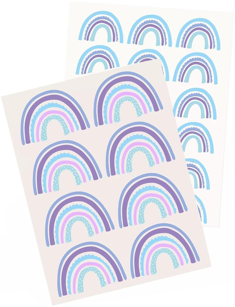 Y004 Regenbogen Wandtattoo Wandsticker Aufkleber für Kinderzimmer Babyzimmer (06 Blau/Lila) Bild 1