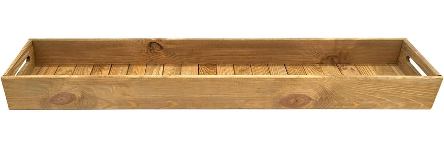 Spetebo Kerzentablett XXL Holz Dekotablett - 95 x 18 cm (Set, 1 St, 1 Tablett) Bild 1