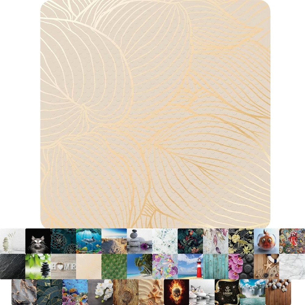 Sanilo Duschmatte mit Motiv, viele schöne Badematten zur Auswahl, rutschfeste & sichere Badematte, hochwertig, Kunststoff PVC, quadratisch, 230 extra starke Saugnäpfe, 53 x 53 cm, waschbar Bild 1