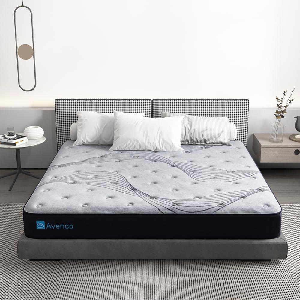 Avenco Matratze 160x190,Federkern-und Kaltschaummatratze,Matratze 160x190 h3,Boxspring-matratze mit CertiPUR-US-Schaum zur Unterstützung, Höhe 18 cm, grau Bild 1
