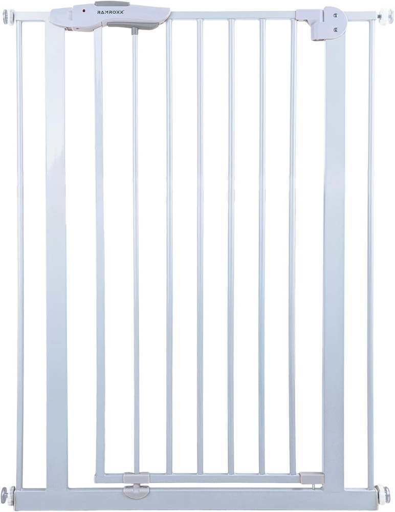 RAMROXX Treppenschutzgitter Absperrgitter weiß für 75-85cm Durchgang 110cm Hoch Bild 1