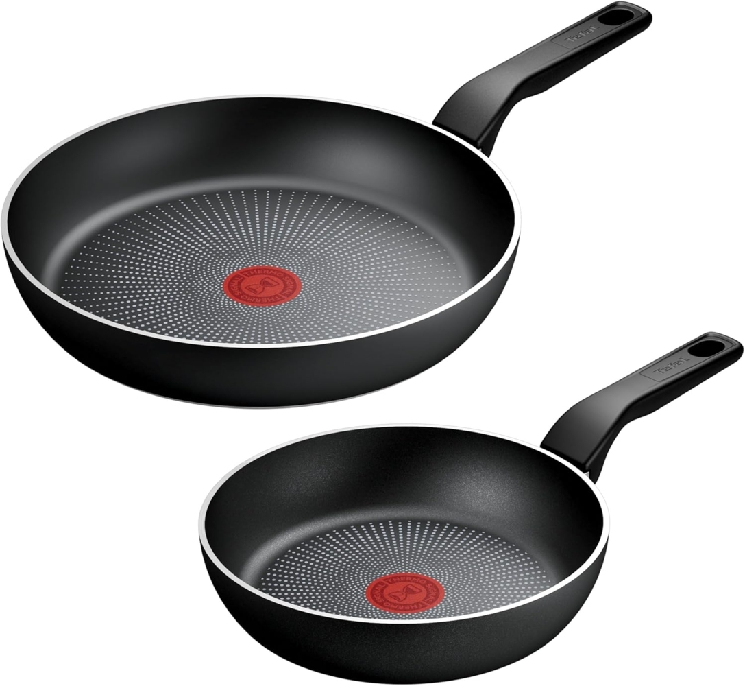 Tefal Pfannen-Set Recycled On, Induktion, Ø 24/28 cm, Aluminium (Set, 2-tlg, je 1 Pfanne Ø 24/28 cm), aus 100% recyceltem Aluminium, Antihaftversiegelung, Thermo-Signal Bild 1