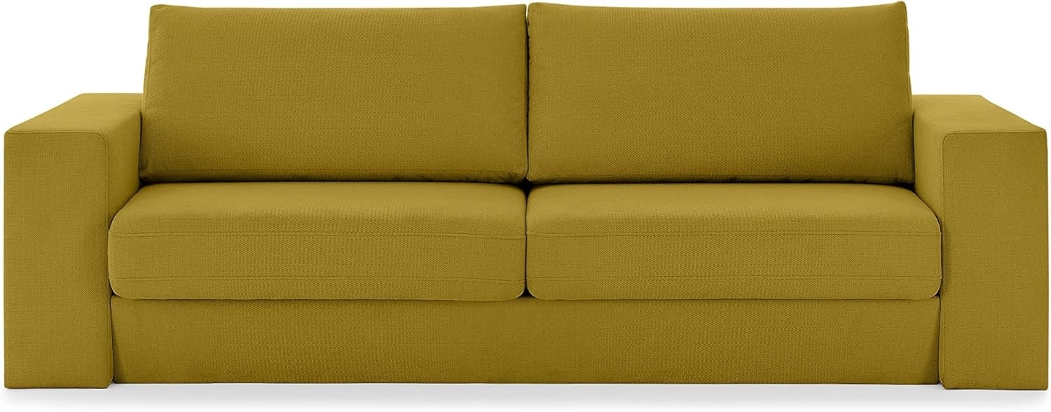 LOOKS by Wolfgang Joop Looks V-2 Designer Sofa mit Hockern und Regal, 2 Sitzer Couch, Funktionssofa, gelb, Sitzbreite 200 cm Bild 1