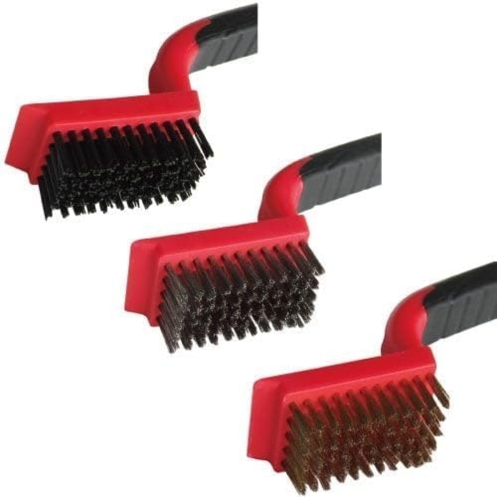 TrendLine 3-teilig Drahtbürsten-Set, Stahl Rot, 7 x 3,5 cm Bild 1