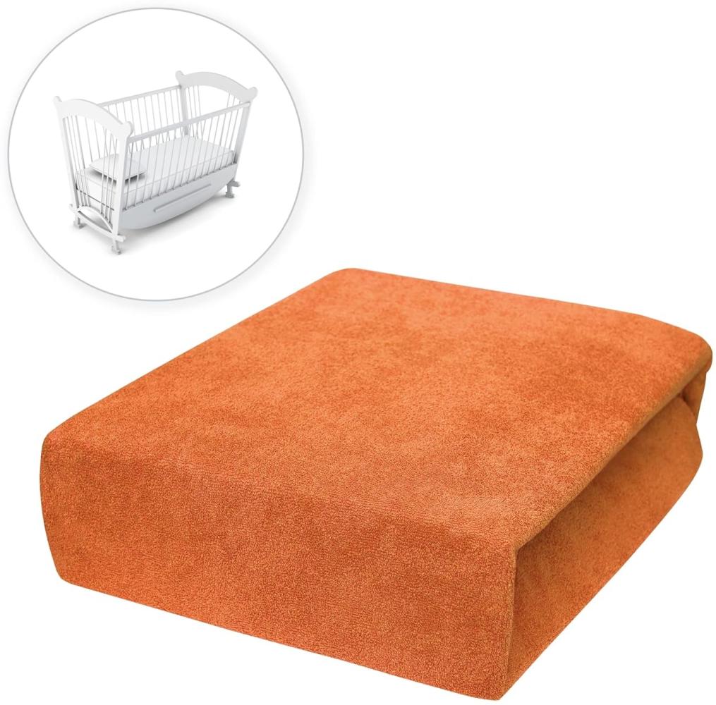 Baby Comfort Frottee Spannbettlaken für 90x40 cm Babybett Matratze (Orange) Bild 1