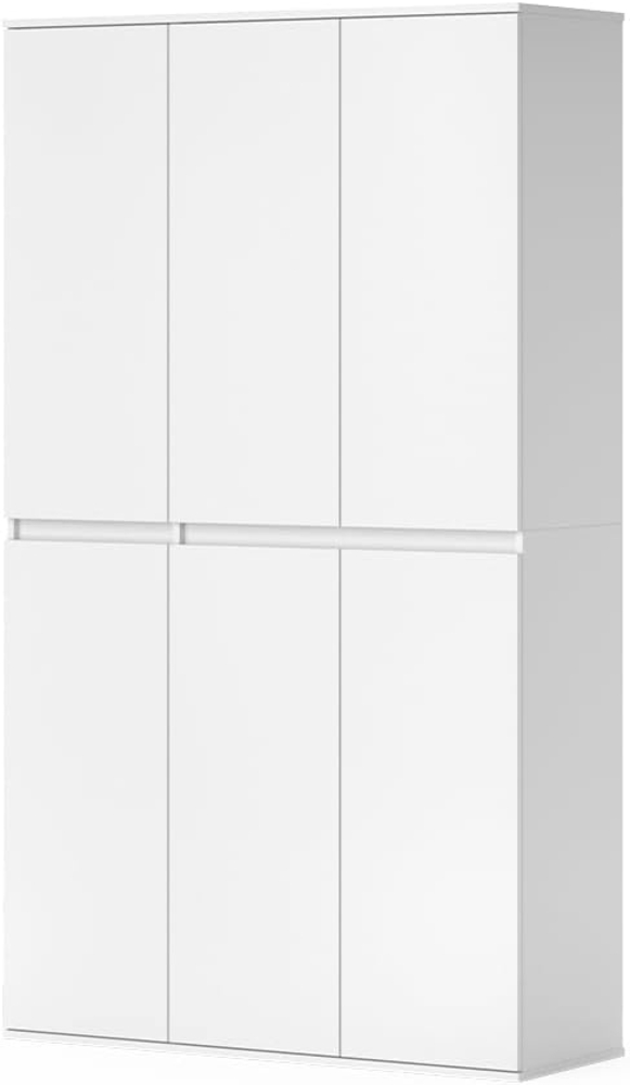 Vicco Kleiderschrank Claus, Weiß, 111 x 191.5 cm mit 6 Türen Bild 1
