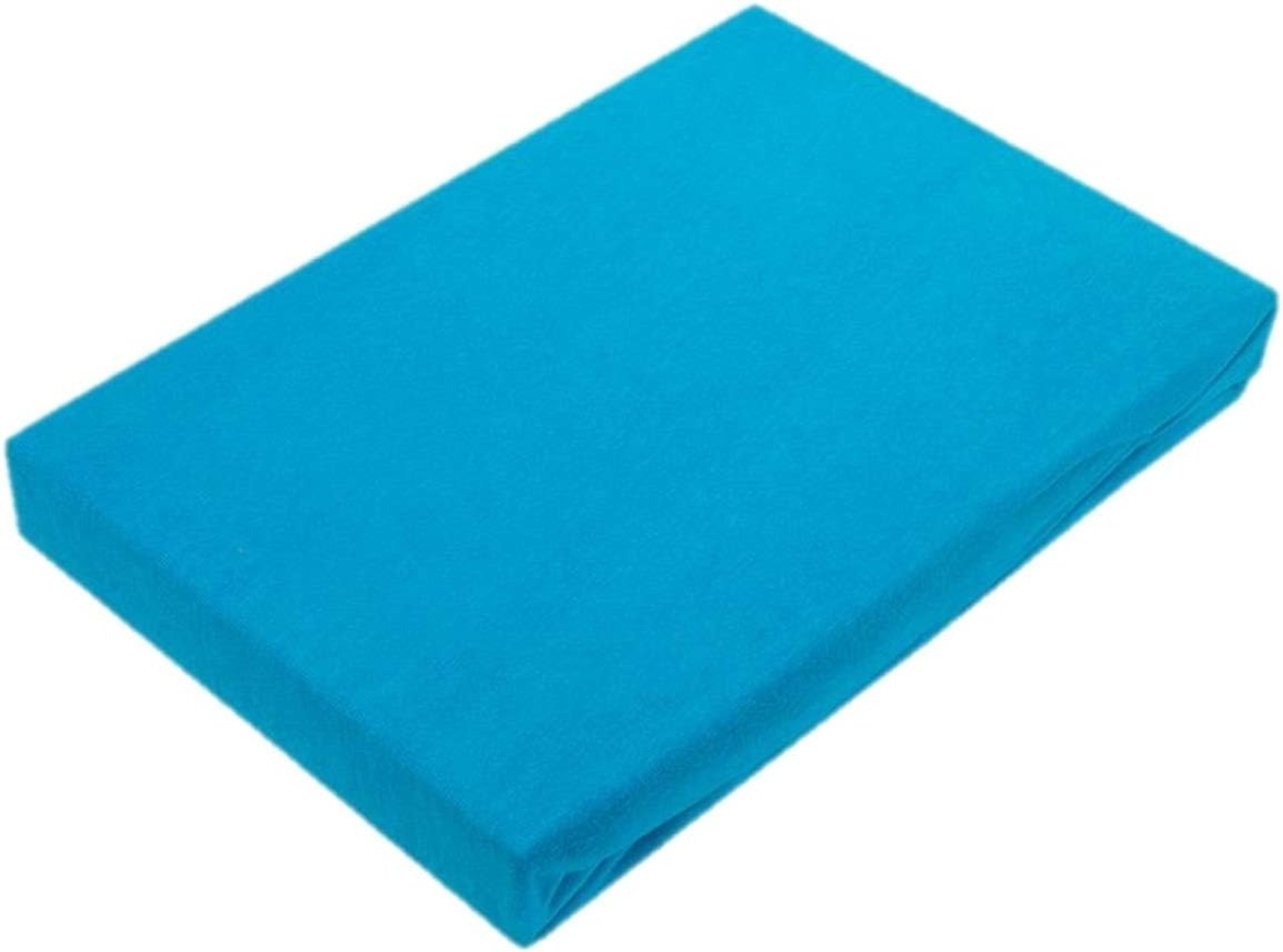 Jersey Spannbettlaken für Wasserbetten Rundumgummizug 200 x 220 cm Türkis Bild 1