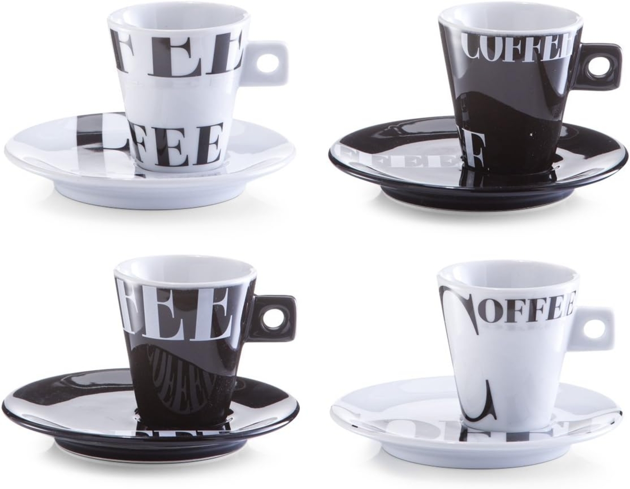 Zeller Present Espressotasse Zeller 8-tlg. Espresso-Set Espressotassen Kaffeetassen Untertassen aus Porzellan, Porzellan Bild 1