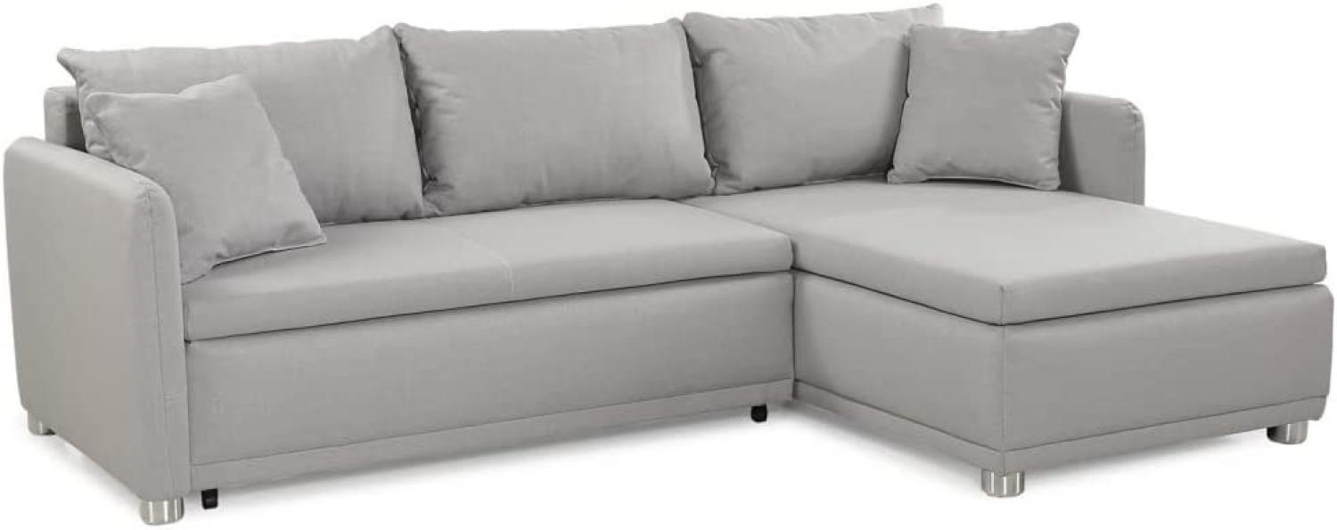 Sofa Wohnzimmer ca. 231x157 cm Microfaser Grau mit Bettfunktion ASTI Bild 1