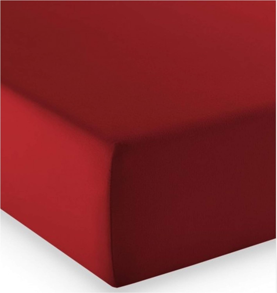 fleuresse Mako-Jersey-Spannlaken Comfort Farbe Bordeaux 4580 Größe: 150x200 cm Bild 1
