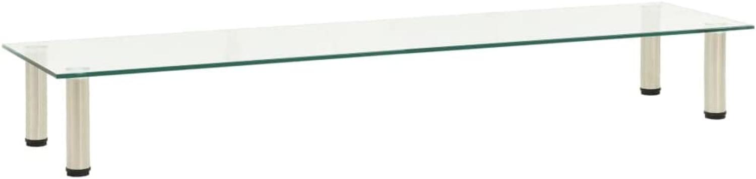 vidaXL TV-Tisch Transparent 140 x 35 x 17 cm Hartglas Bild 1