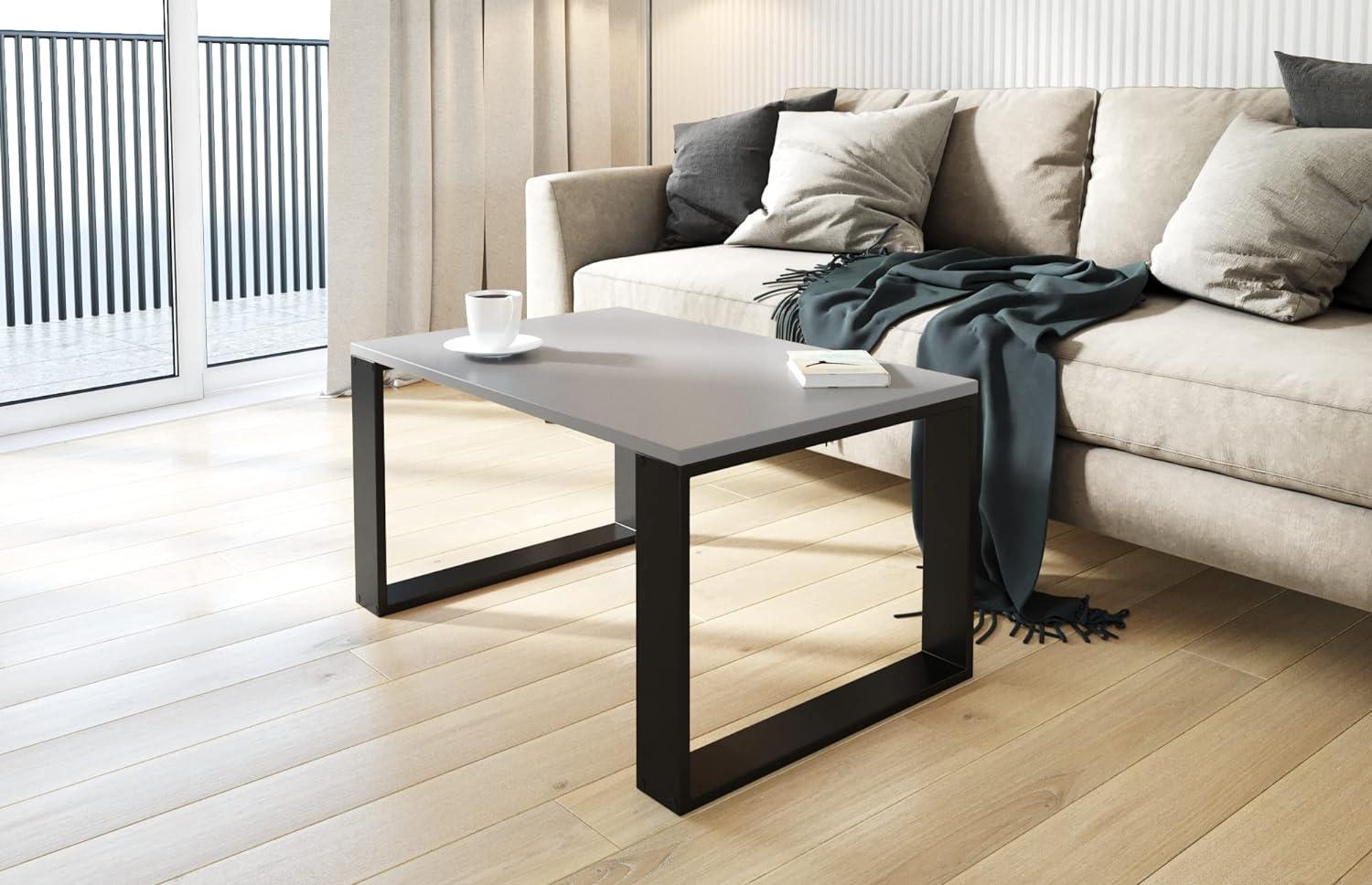 AKKE Außergewöhnlicher Couchtisch Beistelltisch für Wohnzimmer | Kaffee Tee Wohnzimmertisch Tisch | Coffee Table | Zimmer Schlafzimmer Möbel | Deko Modern Light Graphite 100 x 60 x 55 Bild 1