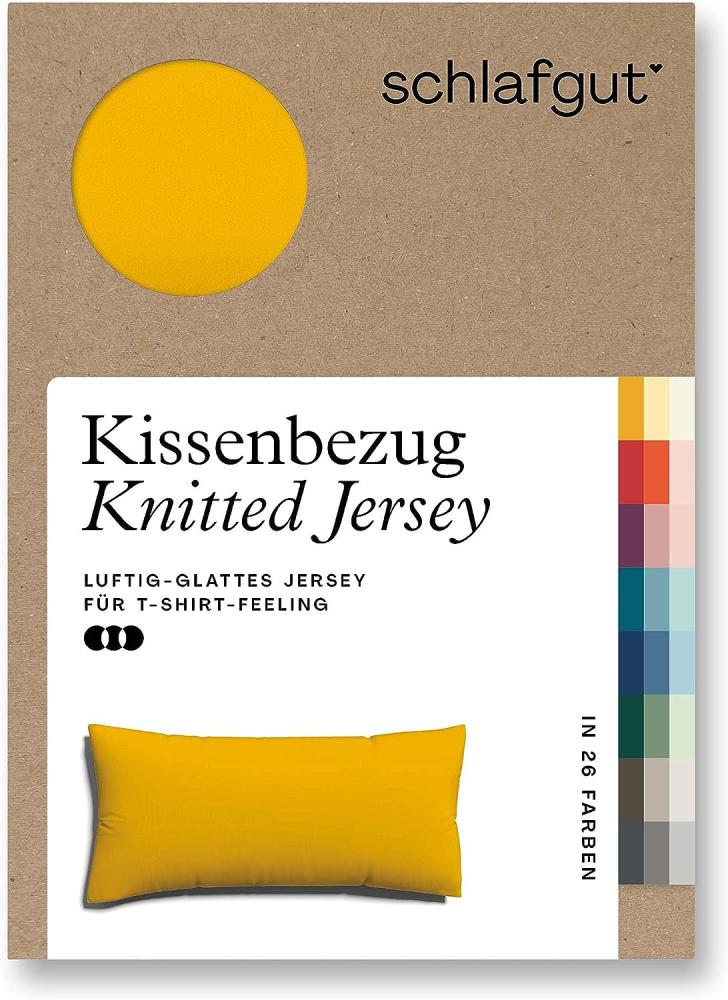 Schlafgut Kissenbezug Knitted Jersey aus Bio-Baumwolle mit Elasthan, bügelfrei, (1 Stück), besonders fein gestrickt, Kissenhülle mit farbigem Reißverschluss Bild 1