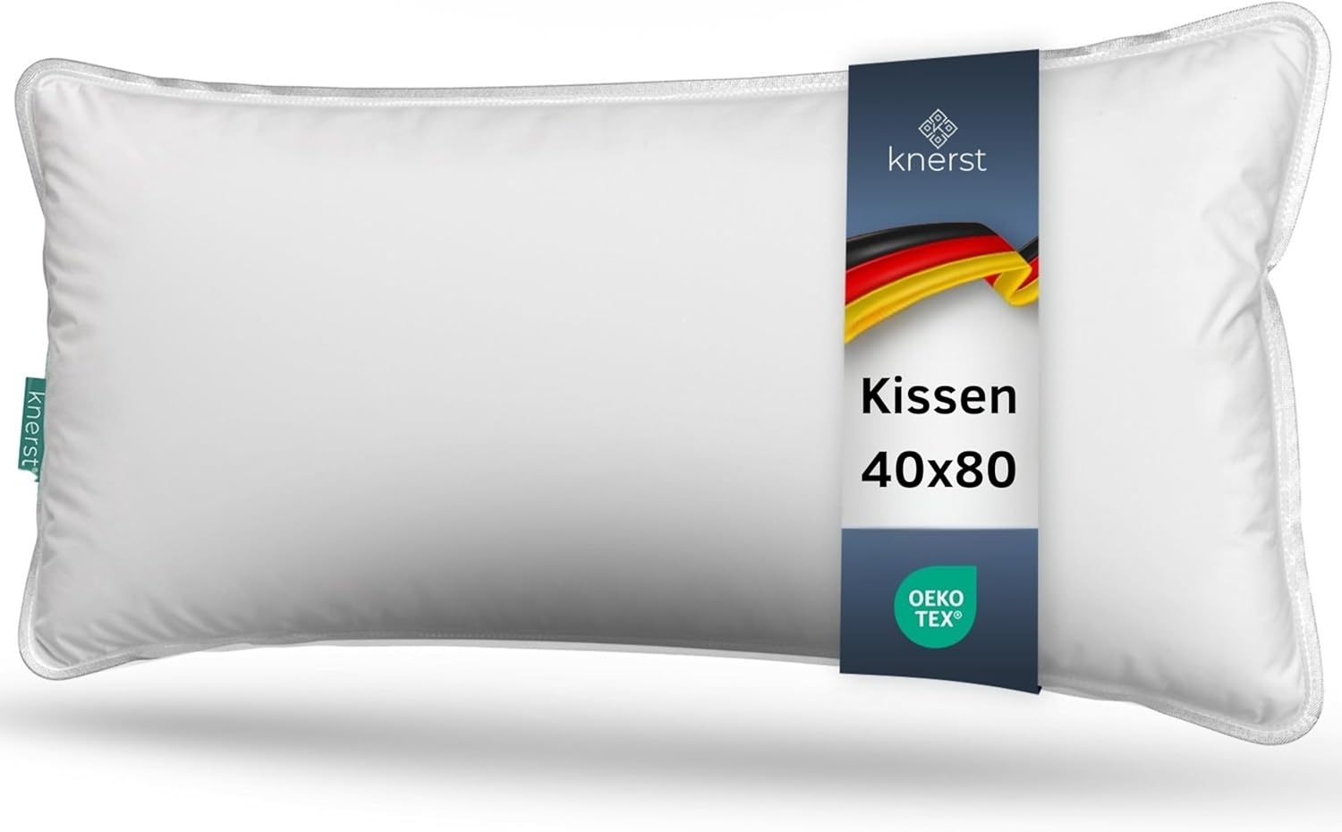 KNERST Kopfkissen Kopfkissen Nano Cloud Fill 100% Polyester, Füllung: NanoCloudFill Technologie – 100% Polyester, ergonomisches Schlafkissen ideal für jede Schlafposition, Kissen mit eleganter, weißer Biese Bild 1