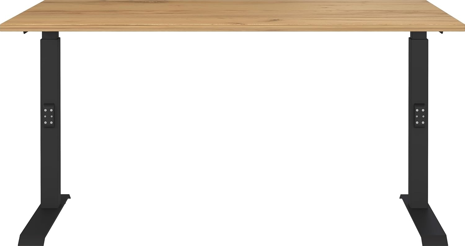 Germania Schreibtisch 7904-593, in Navarra-Eiche-Nb./Schwarz, me. höheneinst, 140 x 91 x 80 cm (BxHxT) Bild 1