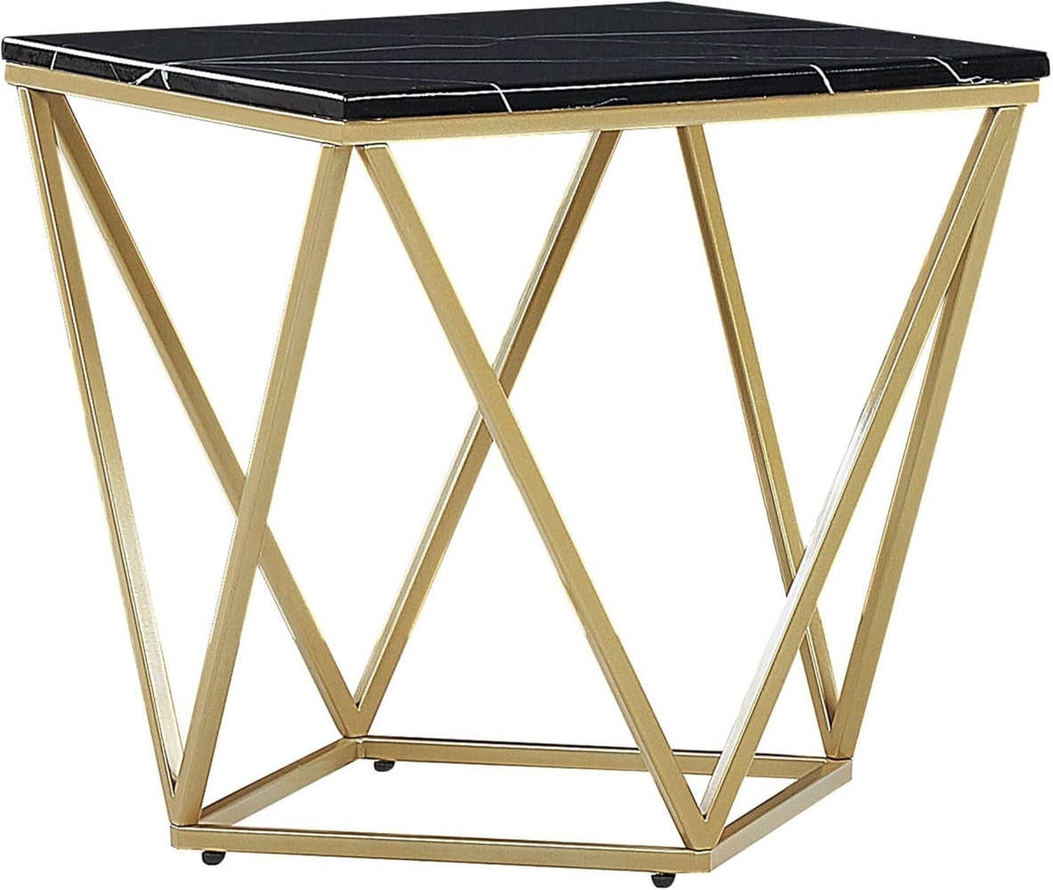 Beistelltisch schwarz / gold Marmor Optik quadratisch 50x50 cm MALIBU Bild 1