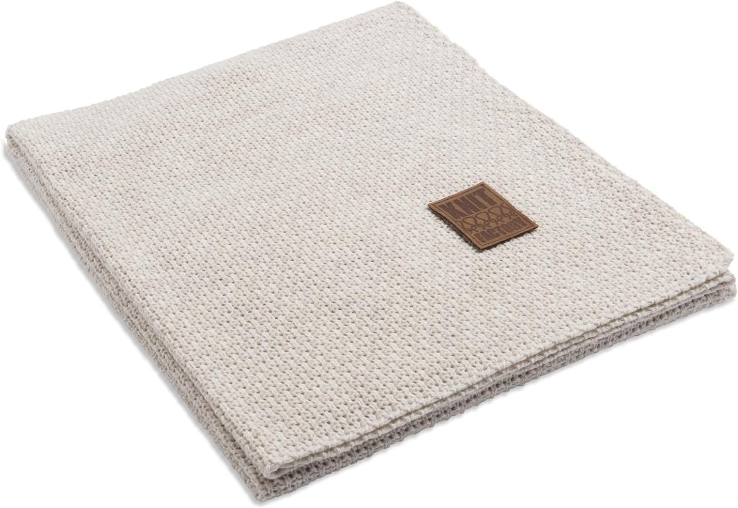 Knit Factory Jesse Decke 160x130 cm Glatt Beige Bild 1