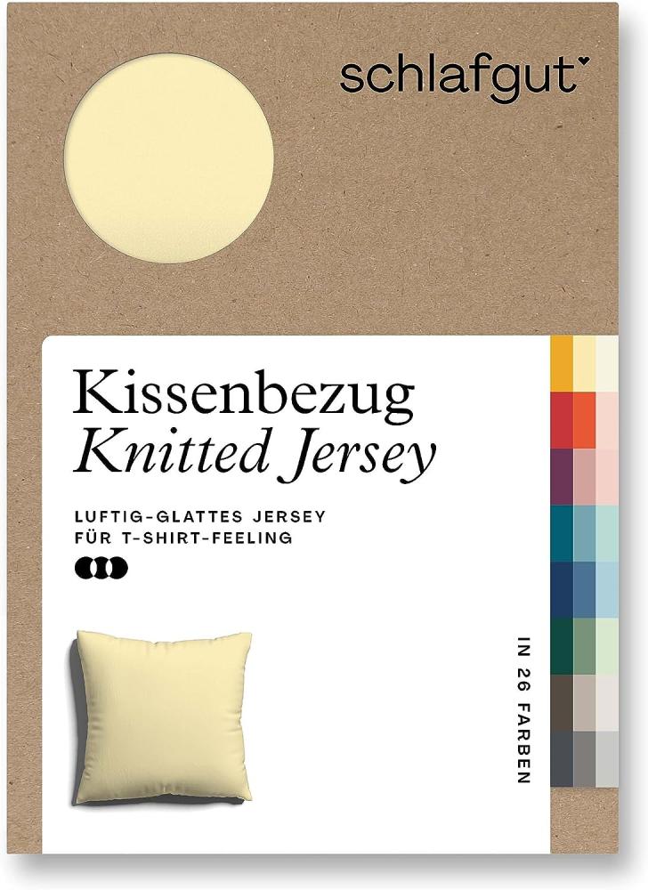 Schlafgut Knitted Jersey Bettwäsche | Kissenbezug einzeln 80x80 cm | yellow-mid Bild 1