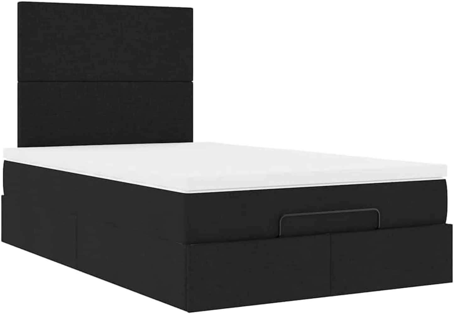 Ottoman-Bett mit Matratze Schwarz 120x200 cm Stoff 3313066 Bild 1