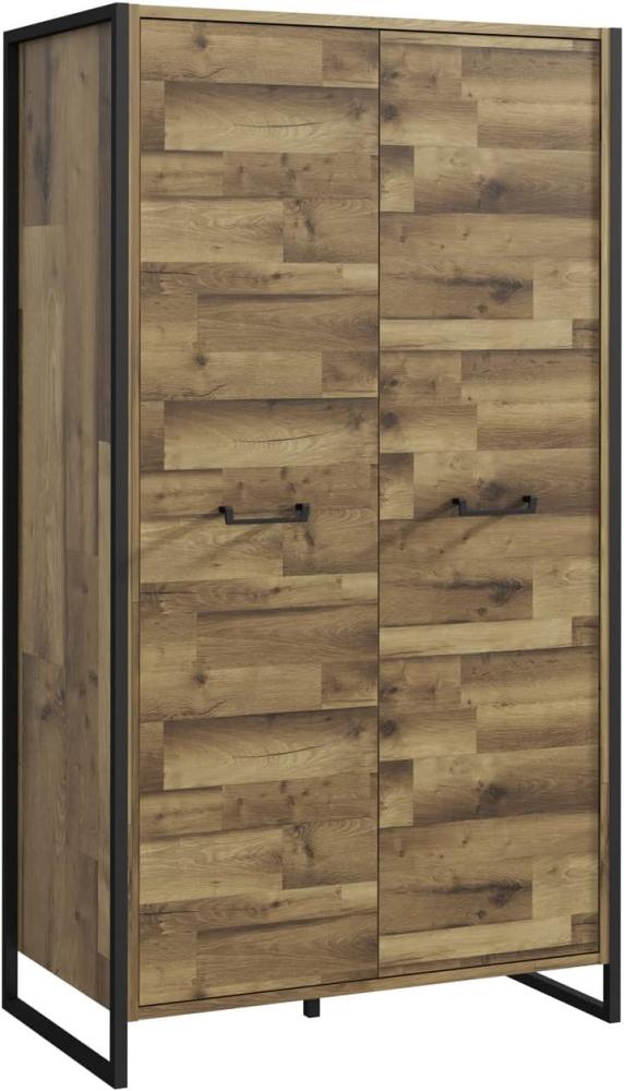 Kleiderschrank Hudson 8 Stabeiche Betonoptik dunkelgrau 110x200x63 cm Bild 1