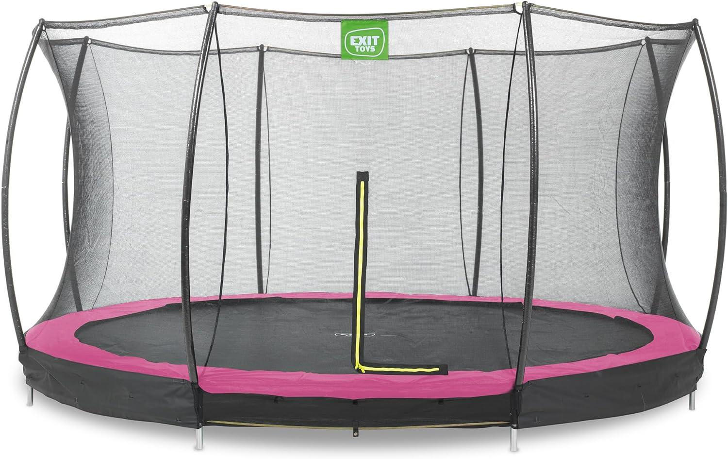 EXIT Trampolin Silhouette Ground + Sicherheitsnetz Ø 366 cm pink Bild 1