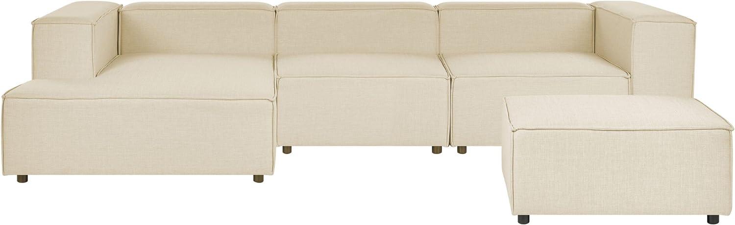 3-Sitzer Ecksofa 'APRIC', Beige, Leinen, mit Ottomane, Rechts Bild 1