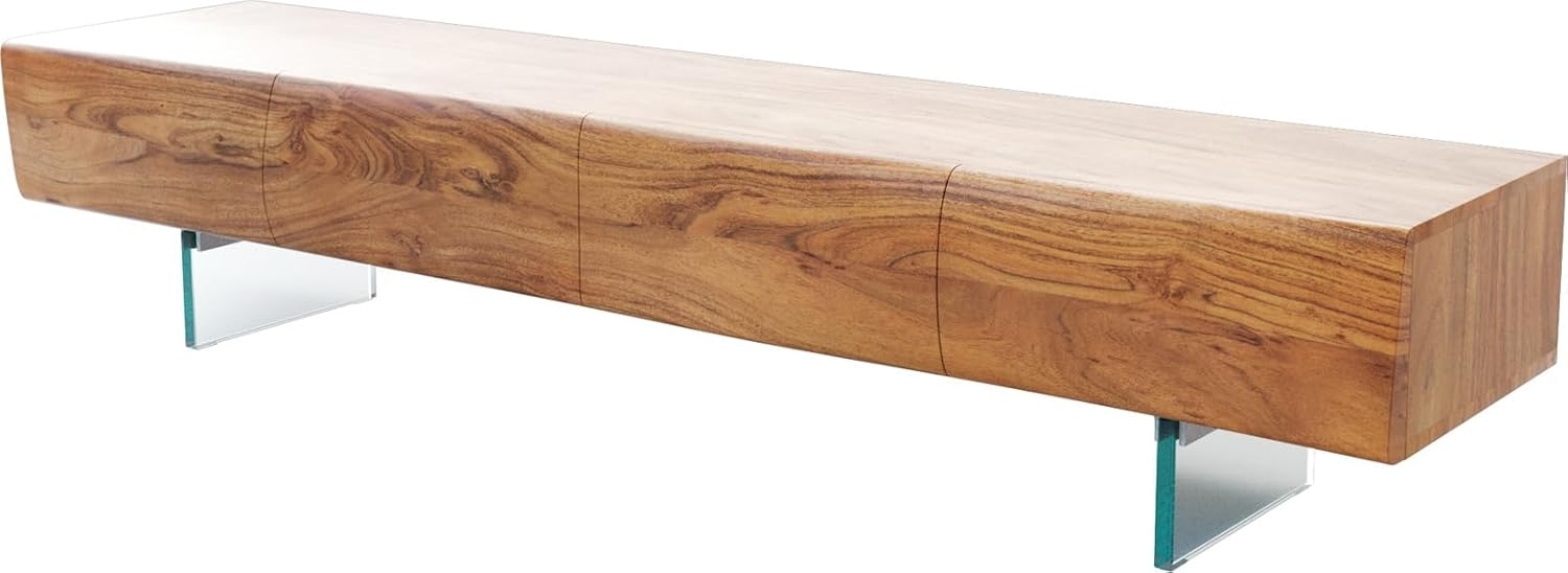 Lowboard New Live-Edge 175 cm Akazie Natur 4 Türen Glasfuß Bild 1