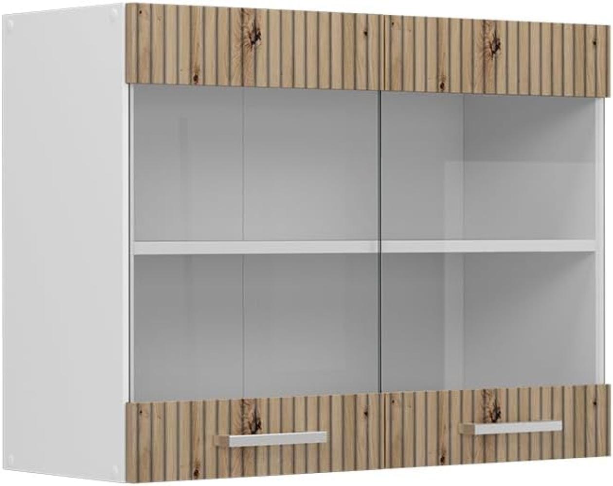 Vicco Küchenschrank Glas R-Line, Artisan-Eiche/Weiß, 80 cm Bild 1