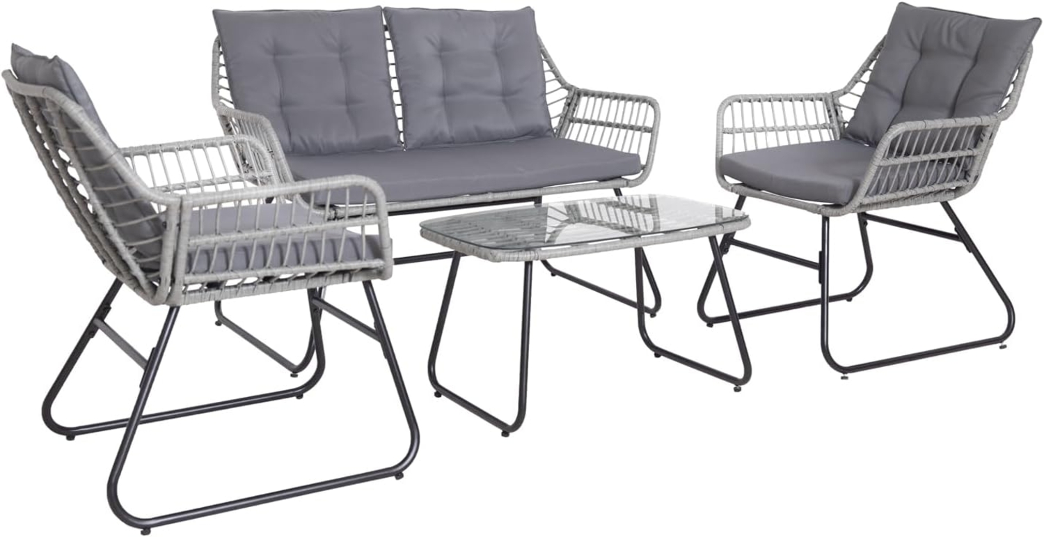 SVITA Gartenlounge-Set CAPRI, (Set, Tisch mit einem Stuhl und zwei Bänken), mit abnehmbarem Polster Bild 1