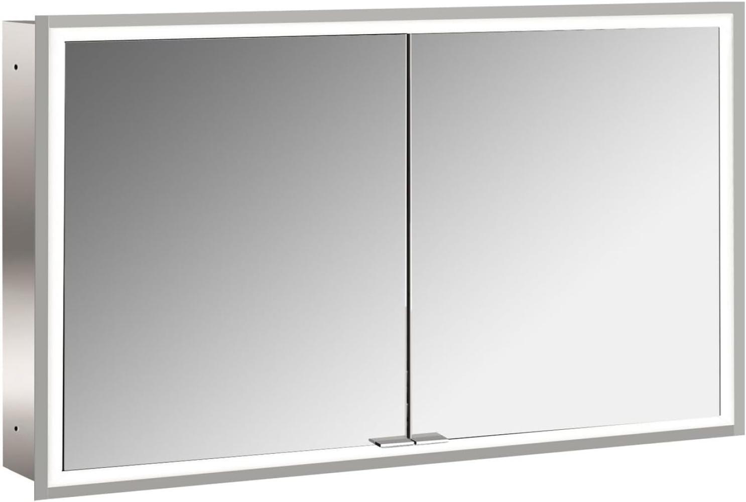 Emco asis prime Lichtspiegelschrank, Unterputzmodell, 2 Türen, mit Lichtpaket, 1200mm, Ausführung: Gehäuse Aluminium - Rückwand verspiegelt - 949706094 Bild 1