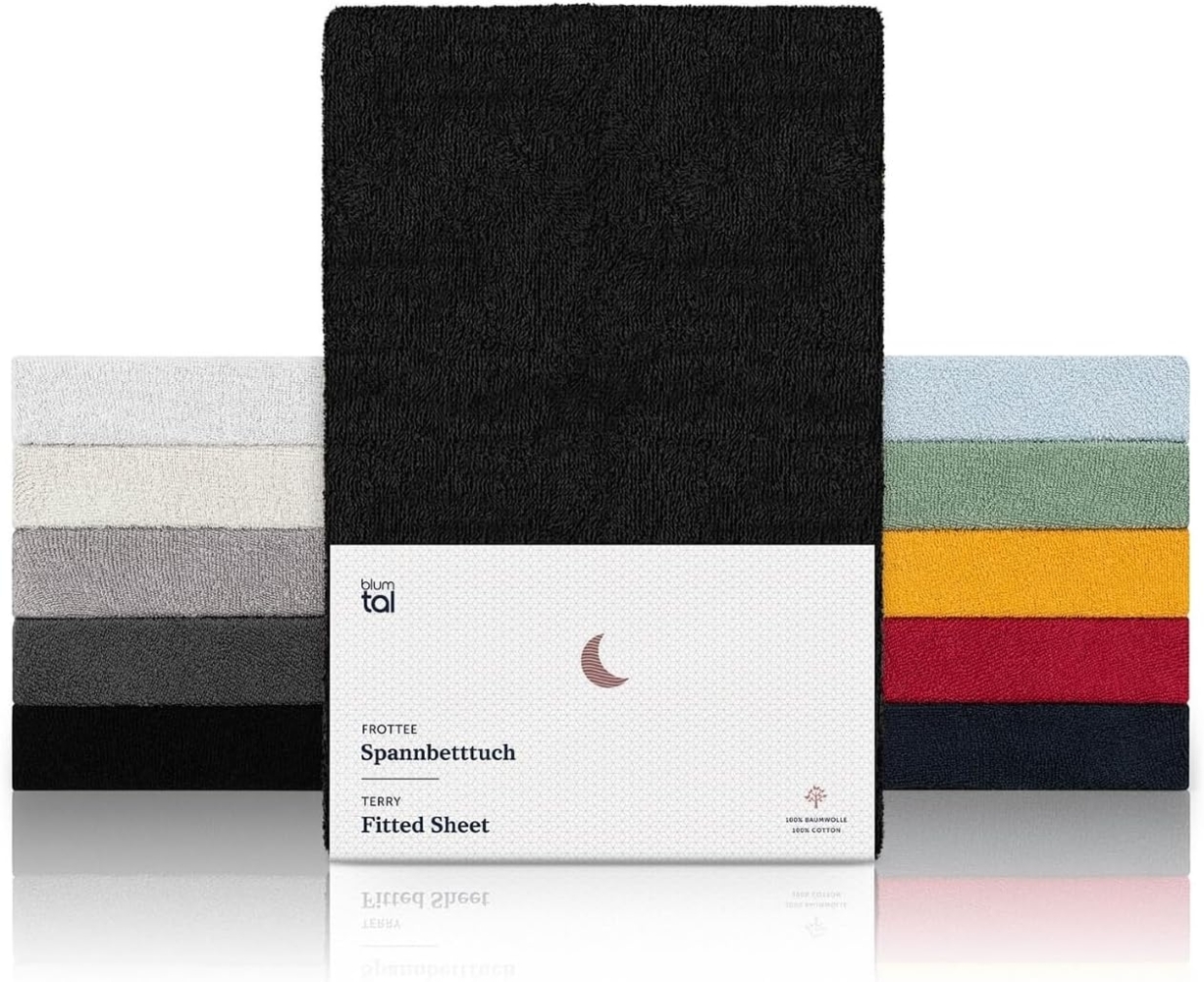 Blumtal Spannbettlaken Frottee Spannbettlaken Bettlaken, Frottee, Gummizug: rundum, (1 Stück), wärmend bis 25cm Matratzenhöhe, Premium Qualität 170 g/m² Bild 1