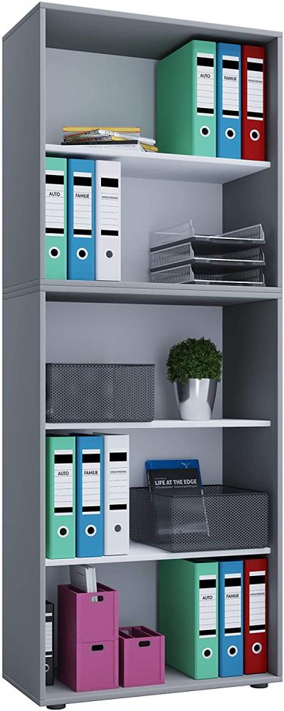 VCM Büroregal & Bücherregal Lona 914419 Grau B. 70 x H. 184 x T. 37 cm Bild 1