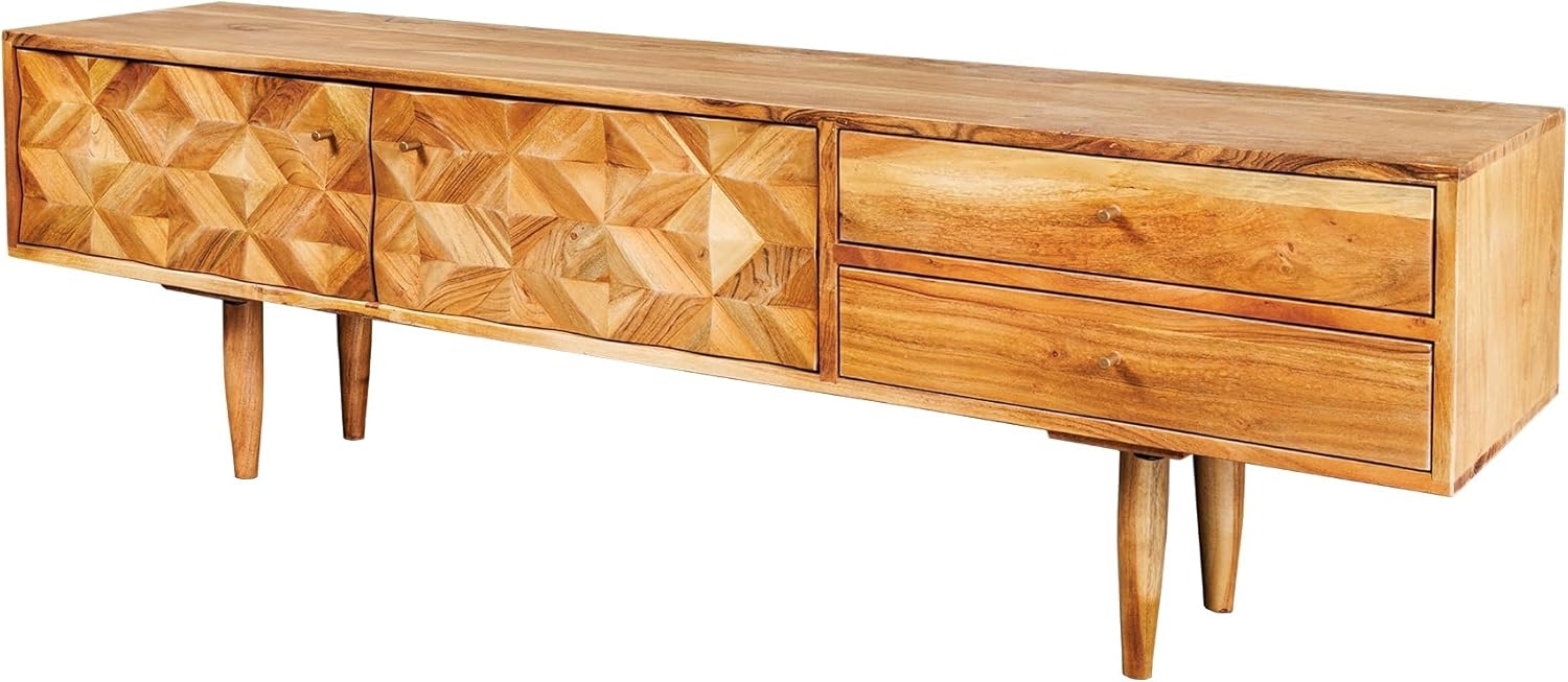 riess-ambiente Lowboard ALPINE 145cm natur (Einzelartikel, 1 St), Massivholz · TV-Schrank · stehend · mit Stauraum · Mosaik-Design Bild 1