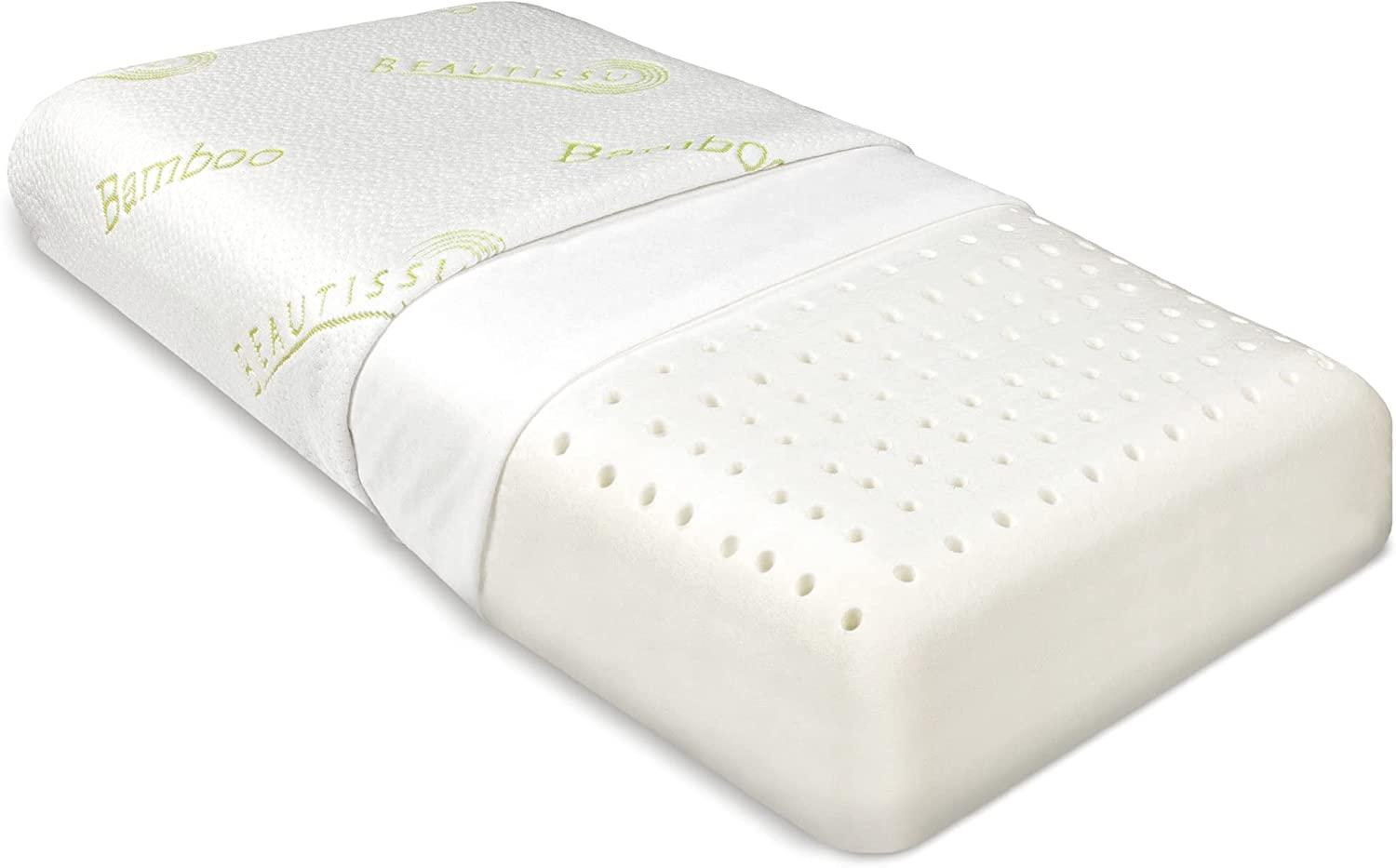 Beautissu BeauErgo BN Memory Foam Nackenstützkissen Bambus 65x40x14cm Bild 1