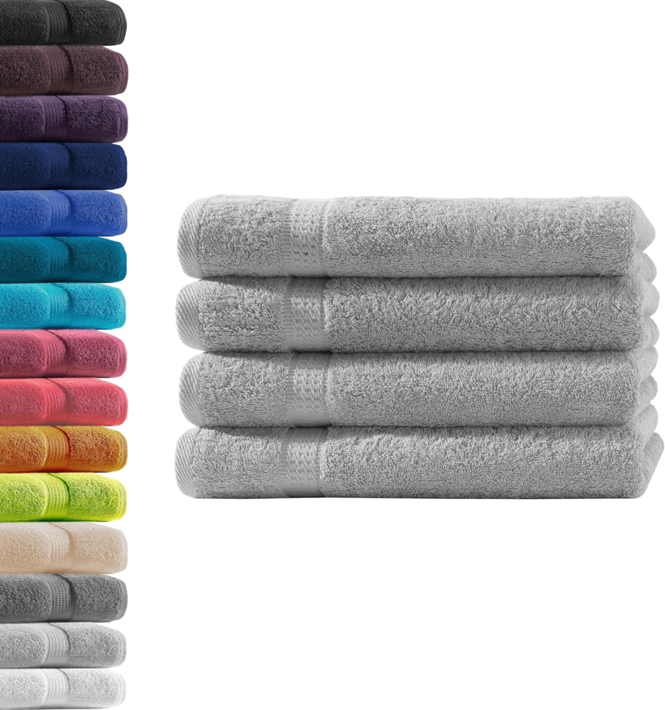 Hometex Premium Textiles Handtuch in Premium Qualität 500 g/m², Feinster Frottier-Stoff 100% Baumwolle, 4x Handtuch, Kuschelig weich, saugfähig, Extra schwere, flauschige Hotel-Qualität Bild 1