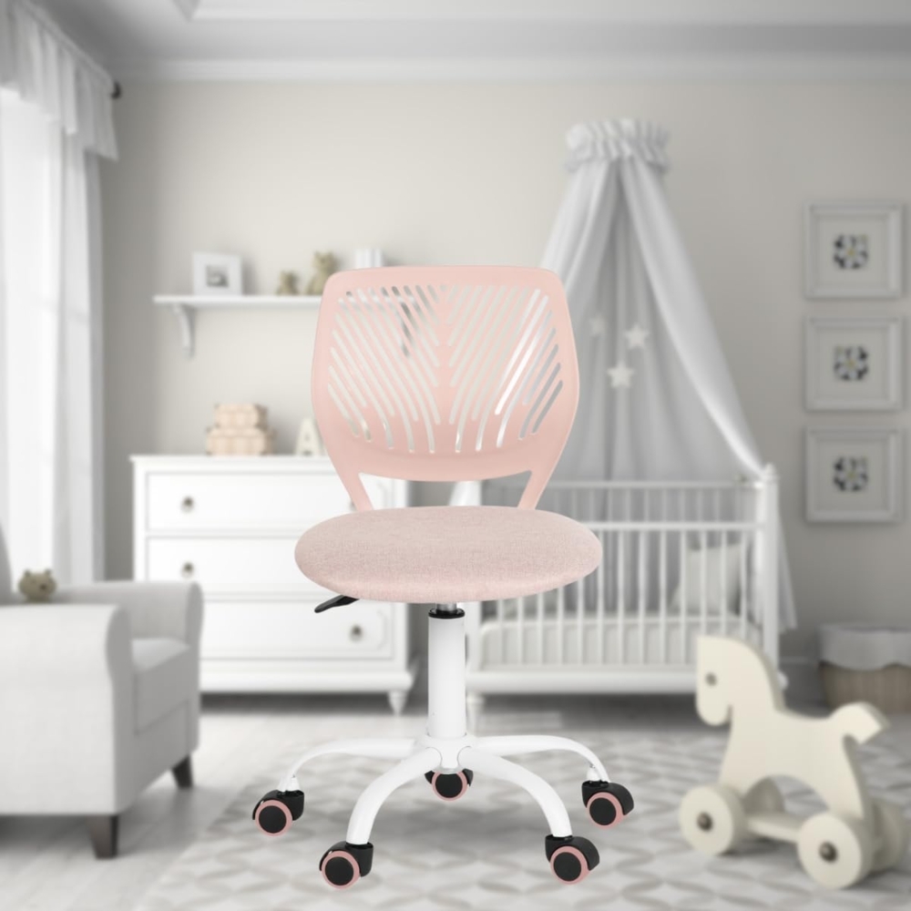 FurnitureR Vielseitig für Kinder, Arbeiten ohne Armlehnen, höhenverstellbar, drehbar, bunt, für Schule und Büro, Rosa, Metall, Morandi Pink, 44 x 40 x 87 cm Bild 1