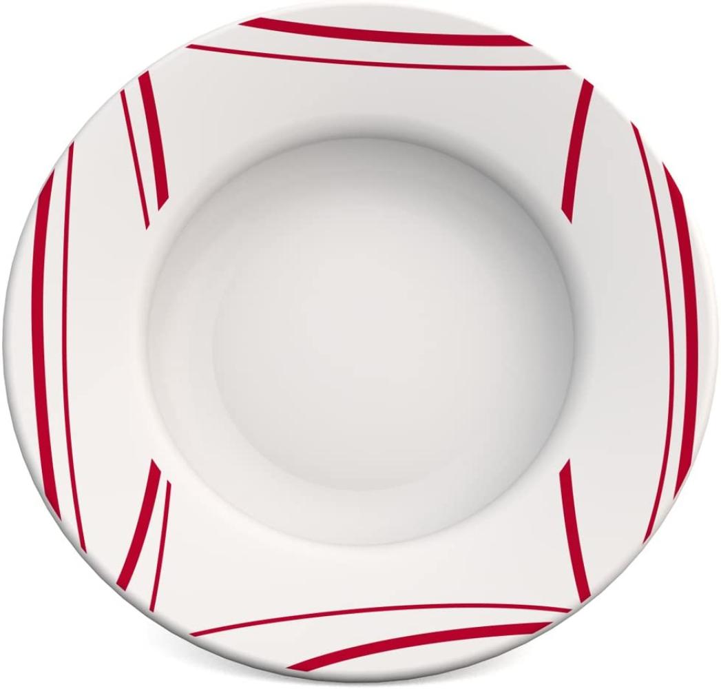 Ornamin Teller tief Ø 23,5 cm Schilf rot, Melamin hochwertiger, stabiler Kunststoffteller robustes Alltags-Geschirr, Camping, Picknick, Gemeinschaftsverpflegung Speiseteller, Suppenteller Bild 1