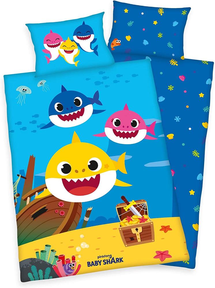 Baby Shark Baby Bettwäsche 40 x 60 und 100 x 135 cm Bild 1