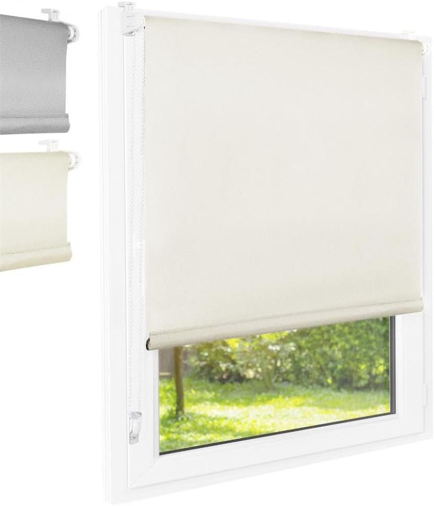 Rollo Blackout Standardmaß - Breite (cm): 90, Höhe (cm): 220, Farbe: Creme Bild 1
