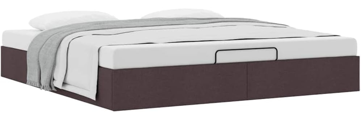 Ottoman-Bett ohne Matratze Dunkelbraun 200x200 cm Stoff 3310906 Bild 1