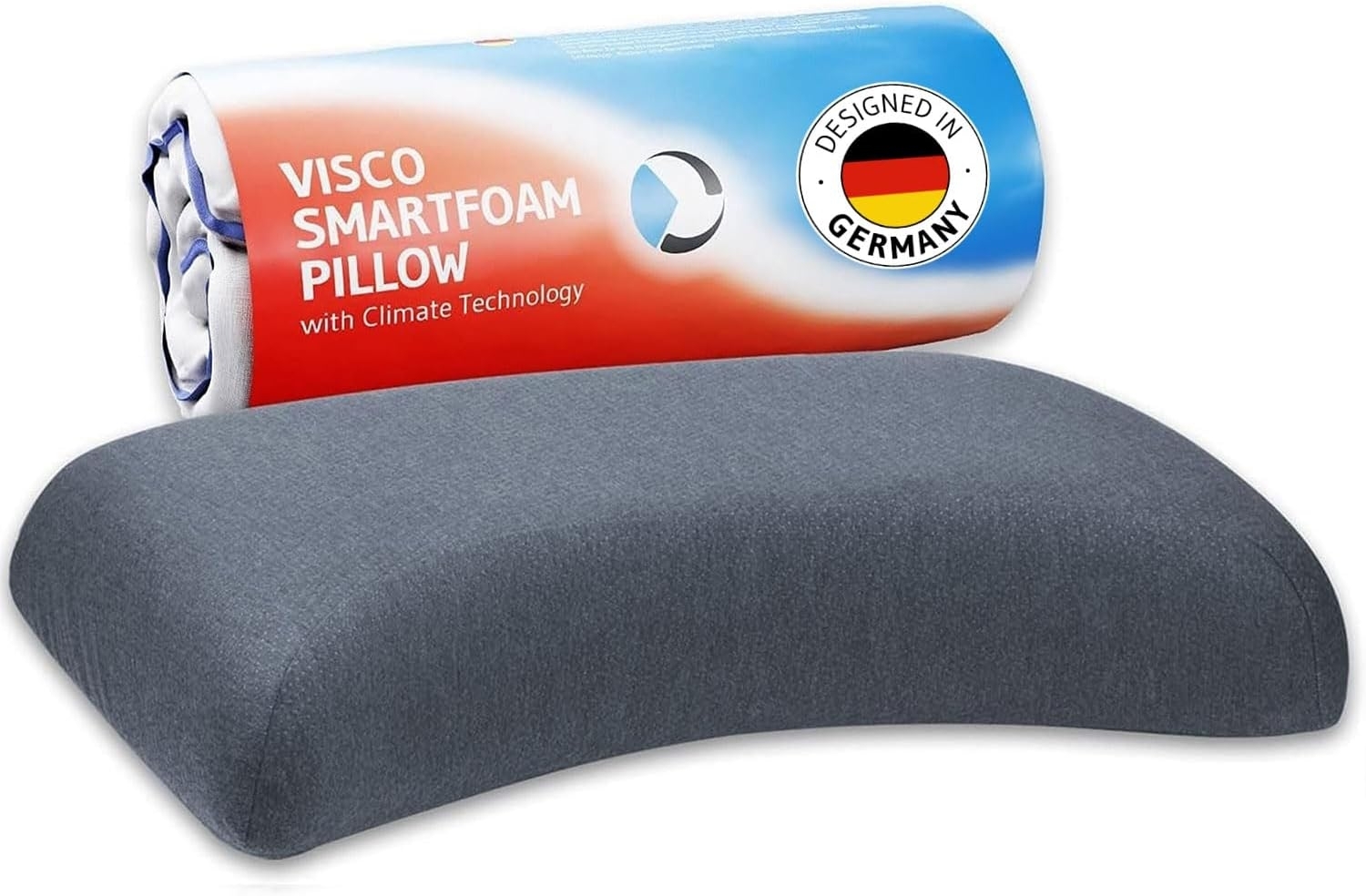 Nackenstützkissen LUNA QuickDry mit Schulterbogen für Seiten- und Rückenschläfer, aus Visco Schaum, höhenverstellbar und ergonomisch Bild 1