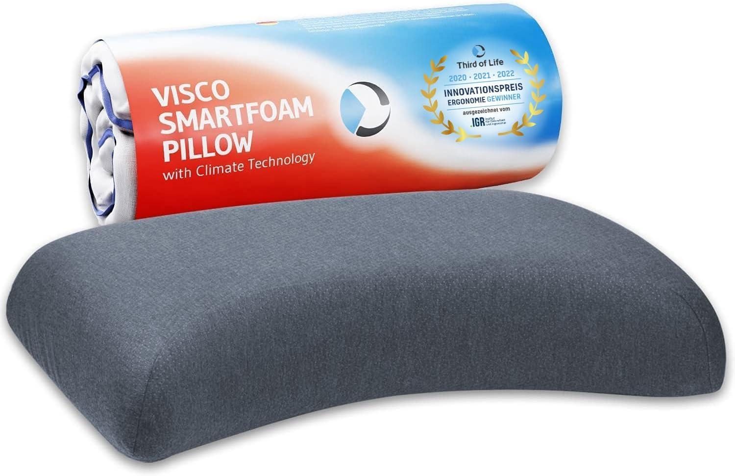 Nackenstützkissen LUNA QuickDry mit Schulterbogen für Seiten- und Rückenschläfer, aus Visco Schaum, höhenverstellbar und ergonomisch Bild 1