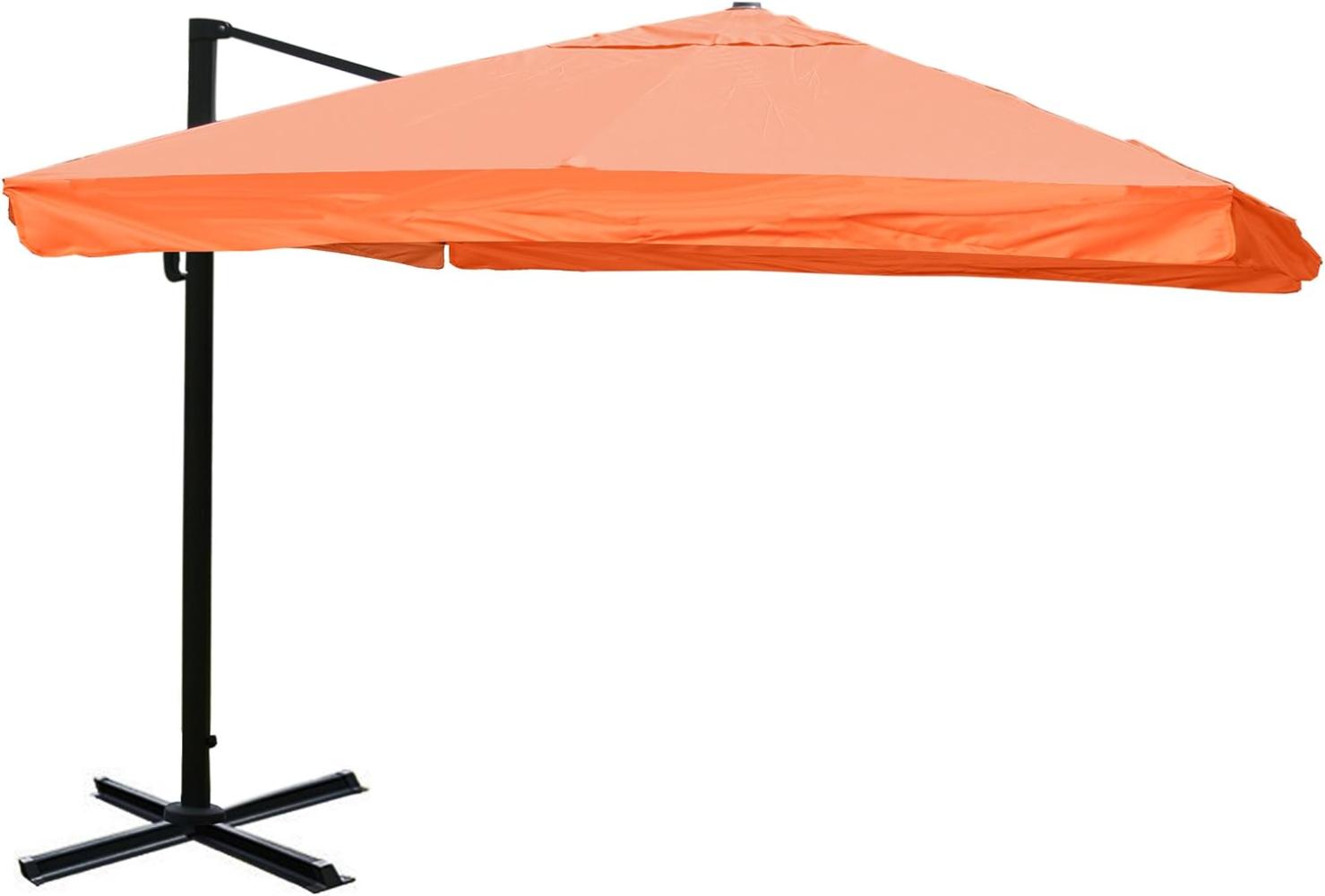 Ampelschirm HWC-A96, Sonnenschirm Gastronomie 3x3m (Ø4,24m) Polyester/Alu 23kg ~ Flap, terracotta ohne Ständer Bild 1