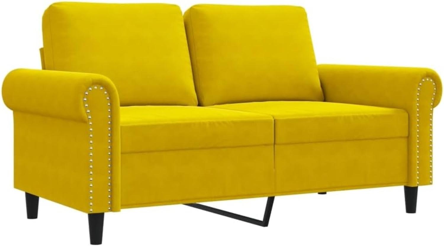 2-Sitzer-Sofa Gelb 120 cm Samt (Farbe: Gelb) Bild 1