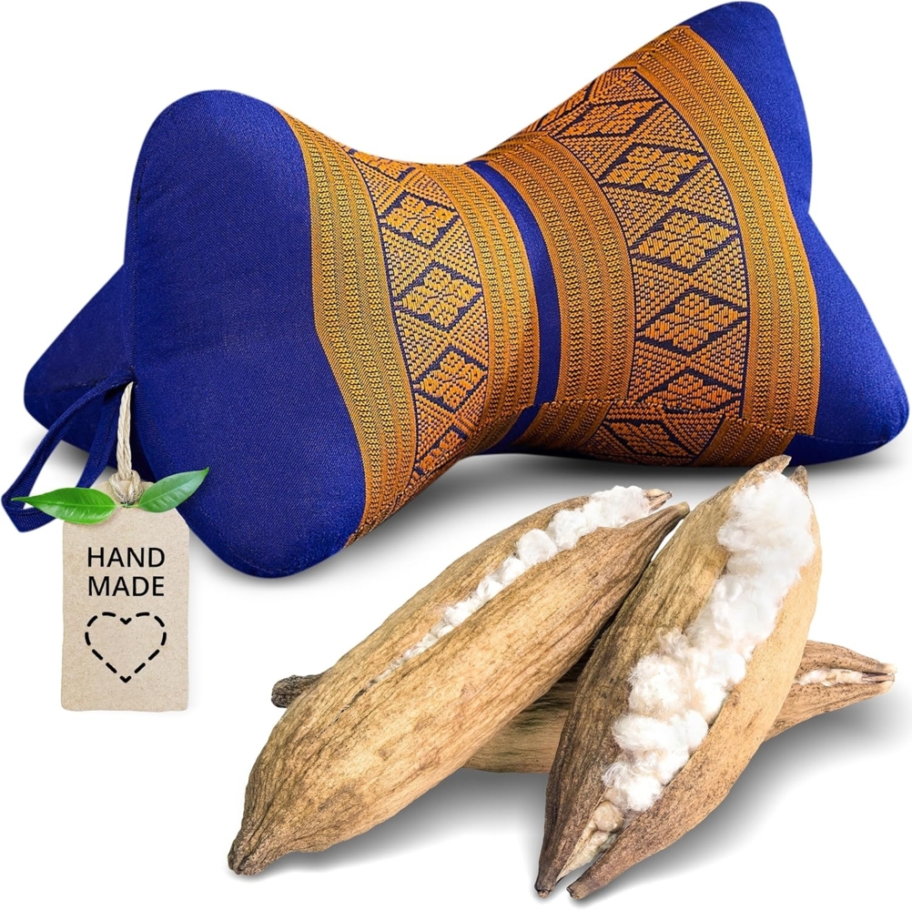 livasia Nackenstützkissen Knochenkissen, vegan und handgefertigt, Ø 15x32cm, Kapok Bild 1
