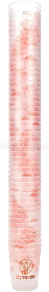 Jägermeister Schnapsglas Shotglas Shotgläser Plastik Becher - 50er Packung 2 4cl geeicht Bild 1