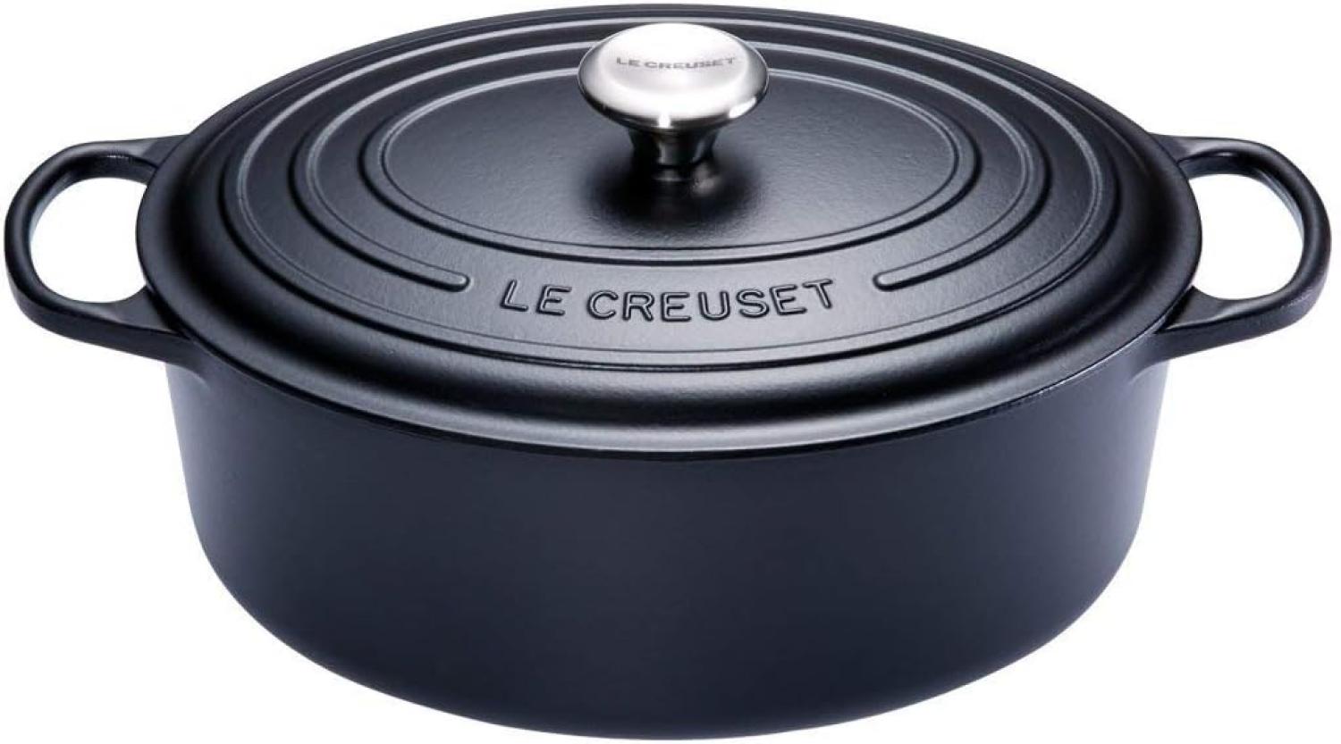 Le Creuset Bräter 'Signature' , Gusseisen , Oval, für alle Herdarten und Induktion geeignet, Schwarz, 33,0 cm Bild 1