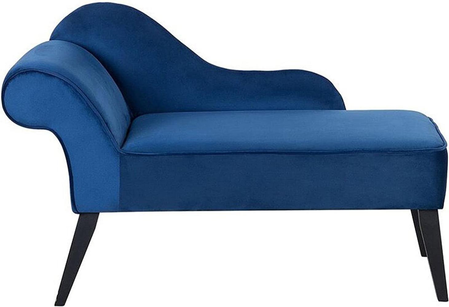 Chaiselongue Samtstoff kobaltblau linksseitig BIARRITZ Bild 1